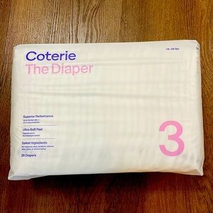 Unopened size 3 Coterie diapers